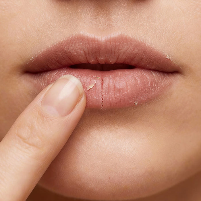 Droge en trekkerige lippen gedurende de dag